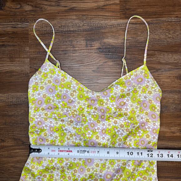 NWT Zara slip dress floral retro 60s 70s hippie spaghetti strap size SMALL *flaw - Picture 6 of 14